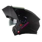 Casco Shaft Pro 4000Dv Evo Solid Negro Fucsia Visor Iridium Morado